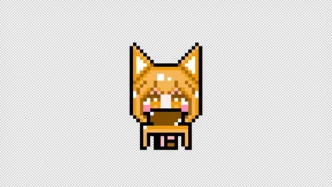Pixel Cat girl personal computer short hair Looping  animation. 1080p (8) Stock Footage 317673136