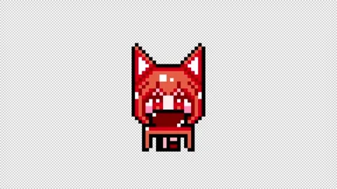 Pixel Cat girl personal computer short hair Looping  animation. 1080p (4) Stock Footage 317673338