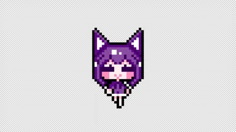 Pixel Cat girl  walking short hair Looping  animation. 1080p (7) Stock Footage 317673853