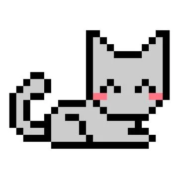 Pixel cat image. Cross stitch pattern vector Illustration. Stockillustratie