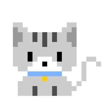 Pixel cat image for game assets. 스톡 일러스트