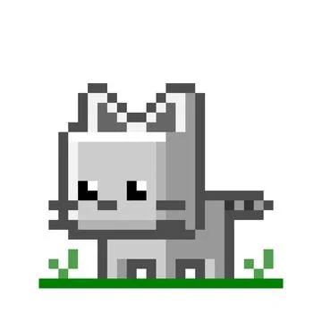 Pixel cat image for game assets. Stock Illustration