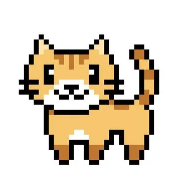 Pixel cat image for game assets. Illustrazione stock