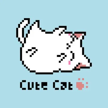 Pixel cat image for game assets. イラスト素材