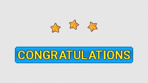 Pixel Celebration Banner Three Stars Animation Stock Footage 335174797