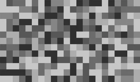 Pixel censored rectangle with abstract black and white geometric mosaic Illustrazione stock