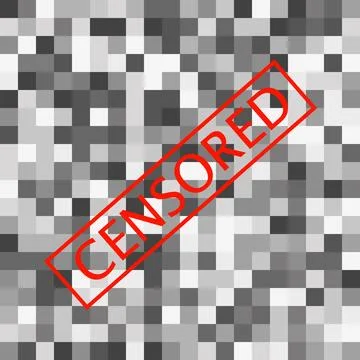 Pixel censored sign. Black censor bar concept. Stock Illustration