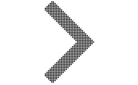 Pixel chevron arrow graphic, Mosaic square tile pointer, Digital block direct Stock Illustration