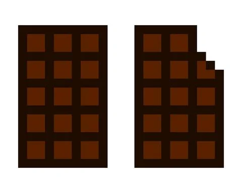 Pixel chocolate bar image for game assets. Stock Illustration