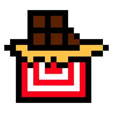 Pixel chocolate image for game assets. Stock Illustration