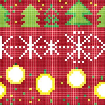 Pixel christmas pattern Stock Illustration
