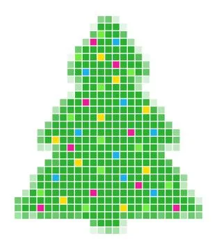 Pixel Christmas tree Stock Illustration