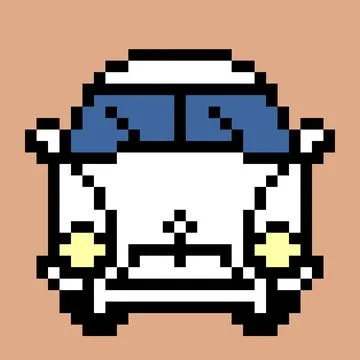 Pixel classic car image. Pattern retro car. Vector Illustration of pixel art. 스톡 일러스트