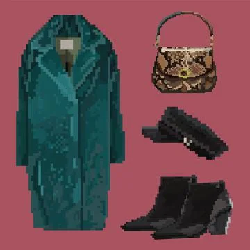 Pixel clothes 스톡 일러스트