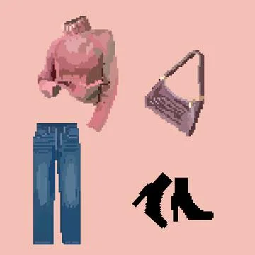 Pixel clothes Stock Illustration