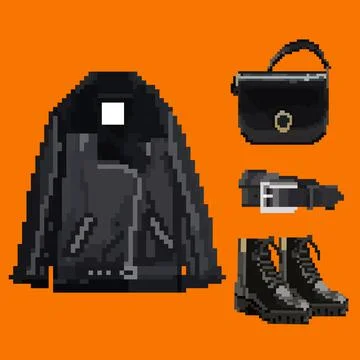 Pixel clothes set 스톡 일러스트
