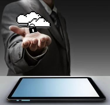 Pixel cloud network sign as concept Stock Illustration