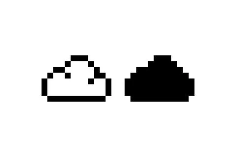 Pixel cloud. Vector icon. Stock Illustration