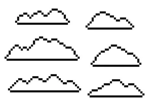 Pixel clouds vector set isolated Stock Illustration