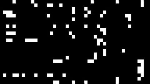 Pixel Code Running on a Black Background Stock Footage 80296278