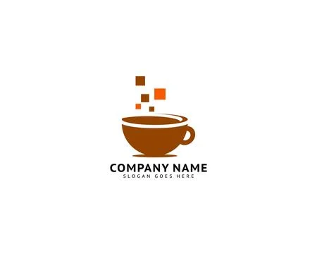 Pixel coffee cup logo vector illustration Stock Illustration