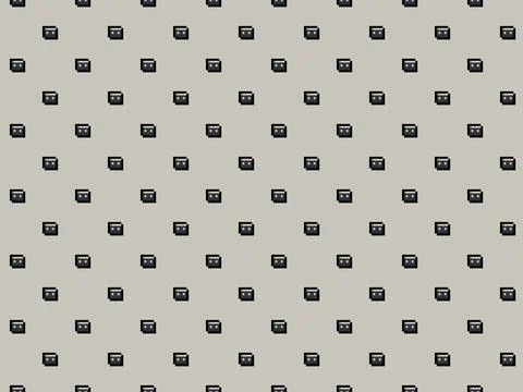 Pixel compact cassette tape background - high res seamless pattern Stock Illustration