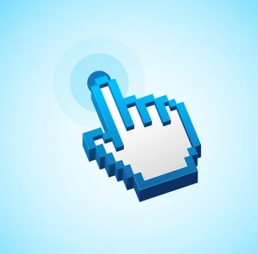 Pixel Computer Cursor Push Button Sign. Vector 스톡 일러스트