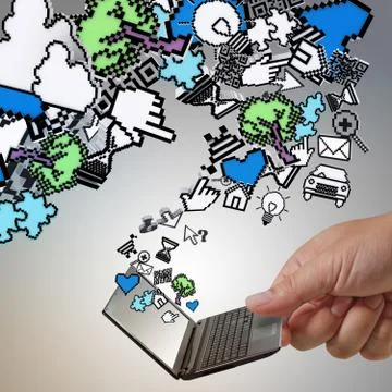 Pixel computer icons Stock Photos