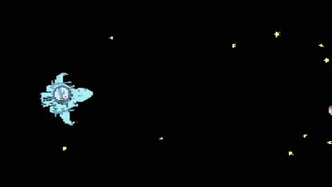 Pixel cosmic area, ship in space arcade fake gameplay animation Stock Footage 167655132