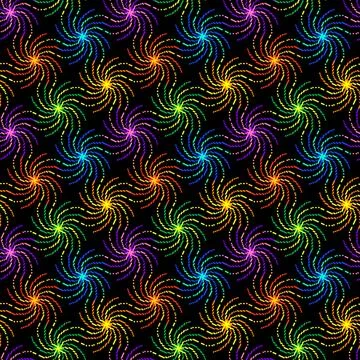 Pixel Cosmic Vortex Seamless Pattern Stock Illustration