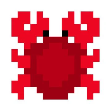 Pixel crab image for 8 bit game assets Stock Illustration
