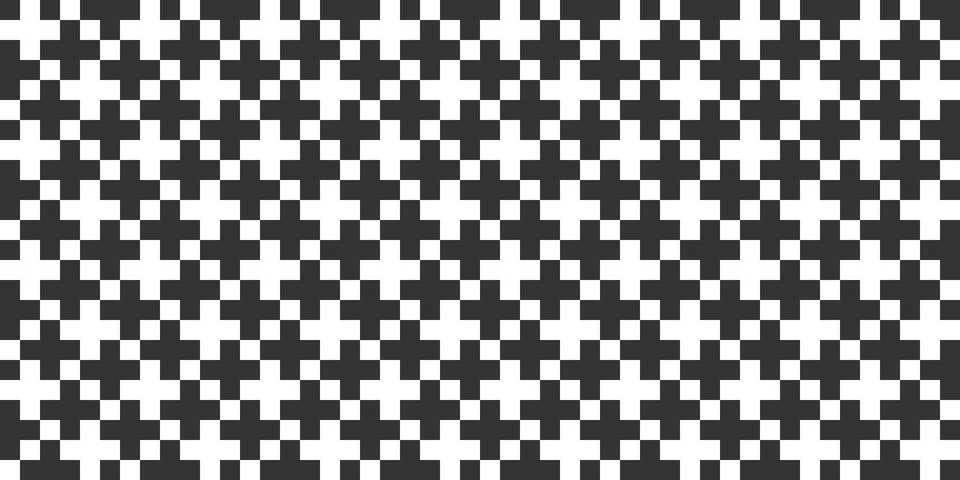 Pixel Cross Seamless Vector Pattern Illustrazione stock