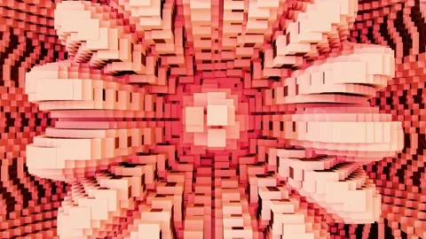 Pixel cubic animation of a pink flower Stock Footage 200824277