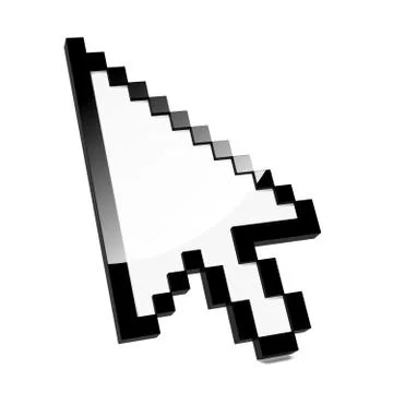 Pixel cursor black clean shiny icon. 库存插图