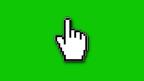 Pixel Cursor Clicking Green Screen Animation Stock-Footage 301568711
