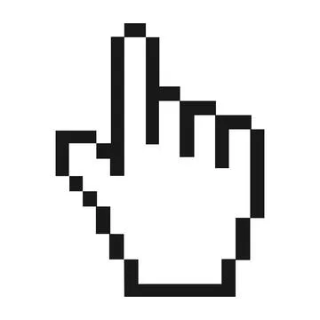 Pixel cursor pointer icon, arrow, vector. Stock Illustration