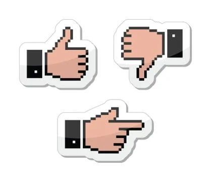 Pixel cursor poiting hands vector icons 스톡 일러스트