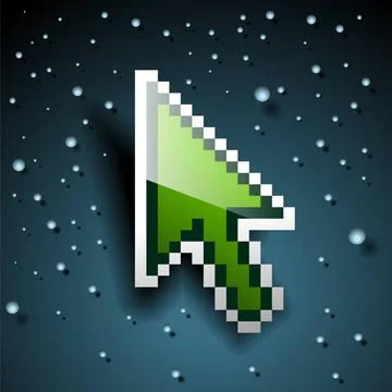Pixel Cursor, vector Eps 10 illustration. Pixel green cursor, vector Eps10... Stock Photos