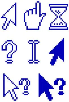 Pixel cursors Stock Illustration