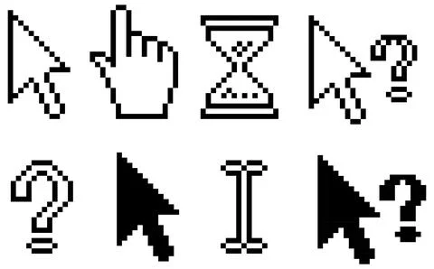 Pixel cursors Stock Illustration