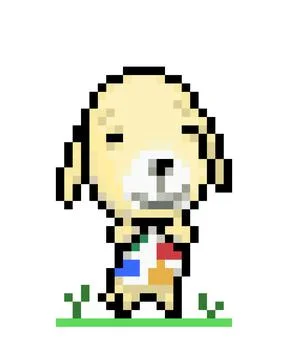 Pixel cute dog image for 8 bit game assets Illustrazione stock