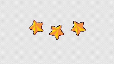 Pixel Dancing Stars Animation Alpha Background Stock Footage 334211777