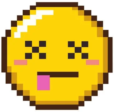 Pixel Dead Emoticon Stock Illustration