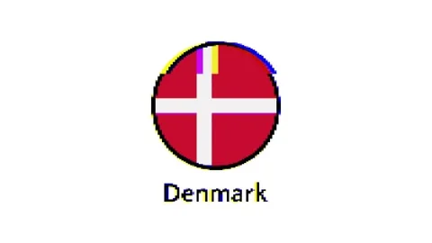Pixel Denmark flag with glitch effect on white background Stock Footage 246580383