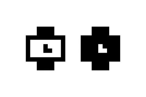 Pixel device watch icon. Vector icon. Stock Illustration