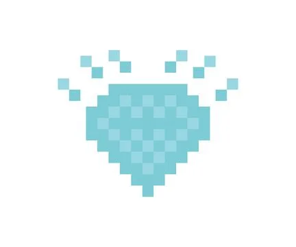 Pixel diamond icon. 8 bit gem ilustration symbol. Sign games vector flat. Illustrazione stock