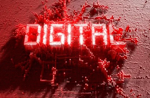 Pixel Digital Concept 스톡 일러스트