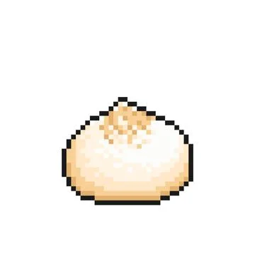 Pixel dim sum image. Vector illustration of cross stitch pattern Illustrazione stock