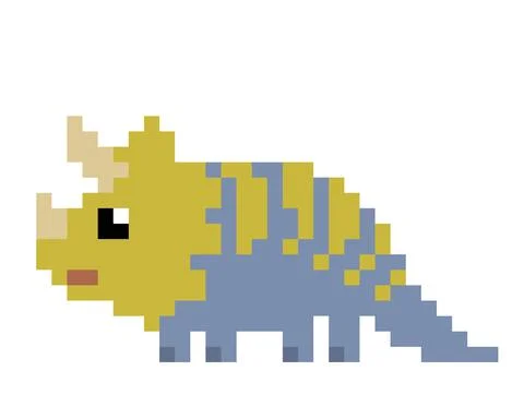 Pixel dinosaur image for 8 bit game assets Illustrazione stock
