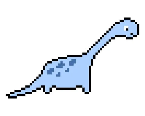 Pixel dinosaur image for 8 bit game assets Stock Illustration